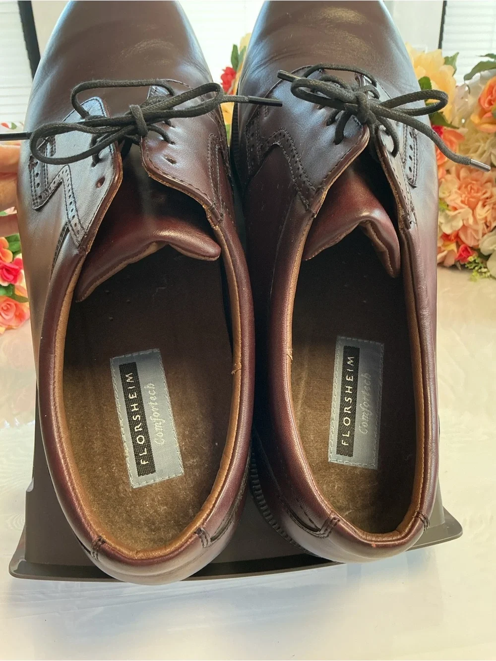 Florsheim Noble 17080 Burgundy Leather Comfortech Oxford Dress Shoes 13W